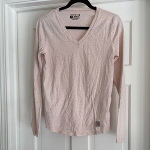 Carhartt Women's Light Pink Speckled Long Sleeve Tee